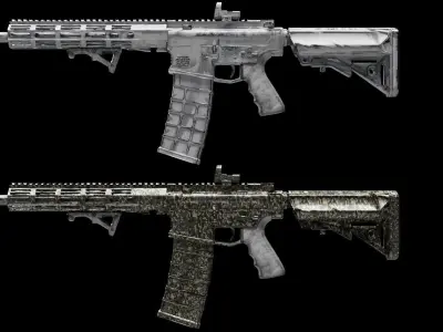 assault rifle ar-15 3D model purchase