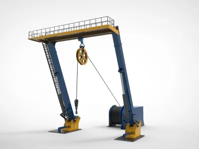 offshore supply ship crane 3D model