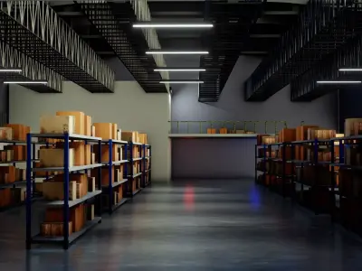 Ware House Interior - Low Poly - Game Ready - PBR Low-poly 3D model