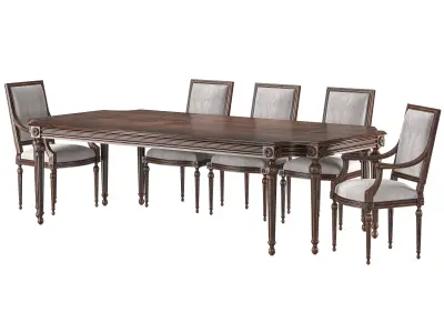 ebanista baladin table and chair 3D model
