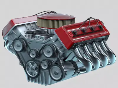 Car engine Animated 3D model