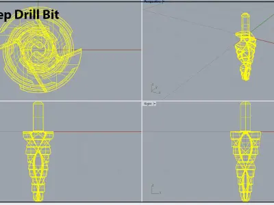 Original Size Step Drill Bit Ready for 3d Print  model  3D print model