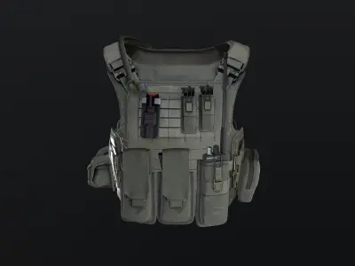 Tactical vest Low-poly 3D model 6