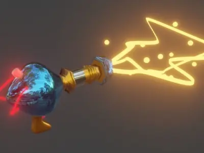 Gun beam Low-poly 3D model