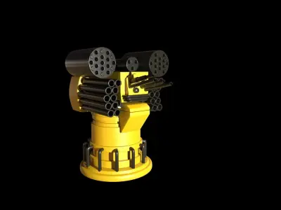 10 Unique Sci-Fi Air Defense Gun 3D model
