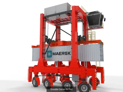 Container Handler and Straddle Carrier  3D Model Pack