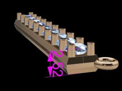 Large Diamond Bar Pendant 3D print model