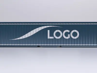 Standart Shipping Container 40ft Rigged 3D model