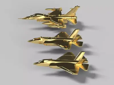 F-16 Fighting Falcon- 3pcs 3D print model