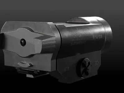 Tactical Flashlight Low-poly 3D model