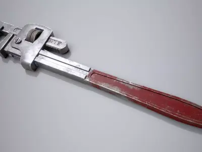 Pipe Wrench 3D Model  Photorealistic  Game Render Ready Low-poly 3D model