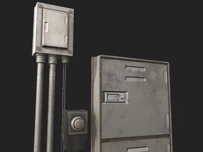 Fuseboxes 01 PBR Low-poly 3D model