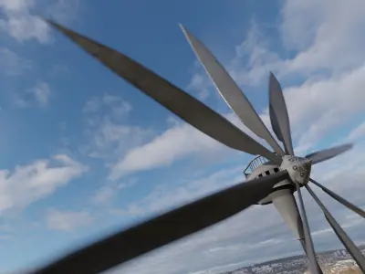 Steampunk Windturbine Version 1 and 2 High-Poly 3D Model Pack
