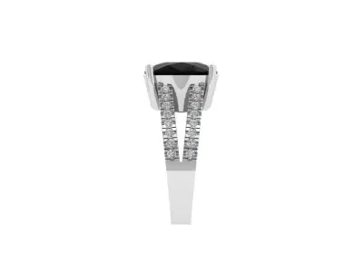 Cushion Solitaire Engagement Ring 3D print model order