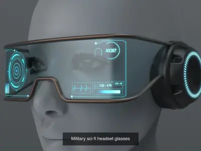 Military sci-fi helmet glasses pack 3D Model Collection