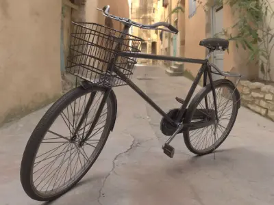 Old Bicycle Low-poly 3D model