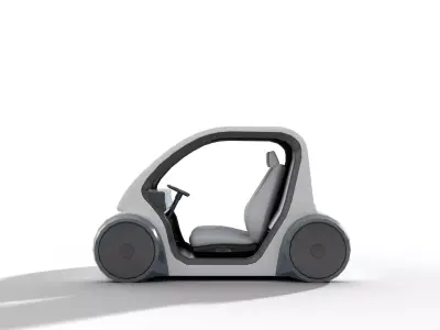 Futuristic Autonomous Car Concept Low-poly 3D model