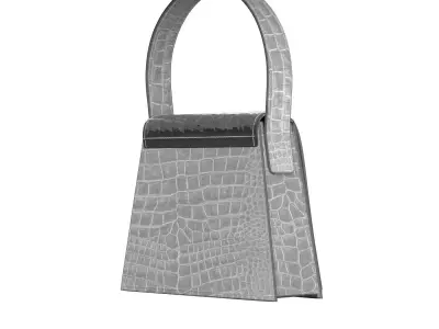 Grey Mini Flap Bag 3D model