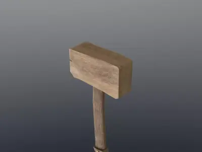 Hammer - Wood Low-poly 3D model