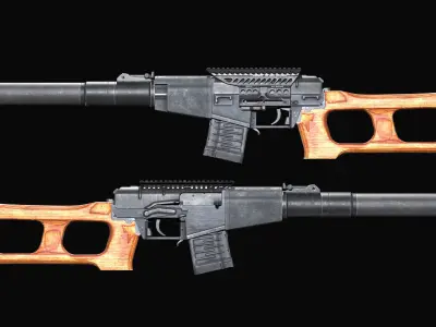 MILITARY Game Ready AS VAL and VSS 3D Model Pack