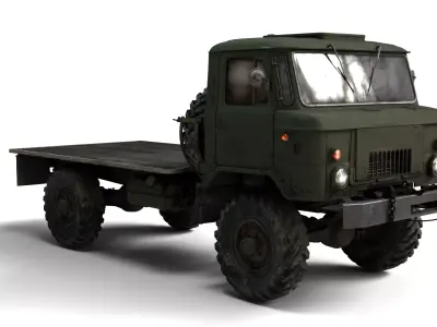 1966 Gaz 66A 3 Rigged Soviet Military Truck 3D Model  3D model
