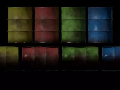 PBR Rusty Industrial Barrel Pack Free low-poly 3D model