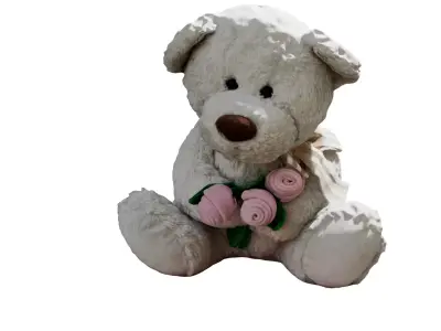Toy White Bear Low-poly 3D model