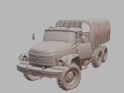 ZIL 131 6x6 Military Truck Classic Soviet Vehicle 3D Printable  3D print model
