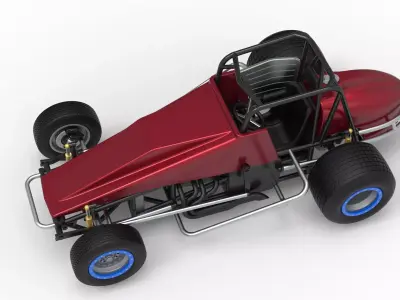 Vintage Dirt Silver Crown Car Scale 1 to 25 3D print model