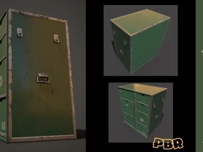 Military portable cabinet Low-poly 3D model Low-poly 3D model