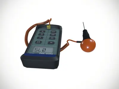 Wired Digital Thermometer Thermocouple Industrial Use 3D model