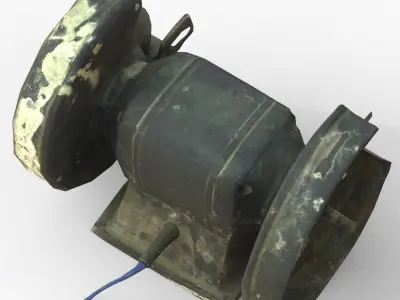 Grinder Low Poly old rusty machine Low-poly 3D model