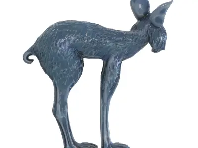 Lynx Porcelain statues Low-poly 3D model