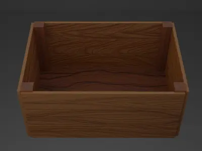 Wooden crate Free low-poly 3D model 9