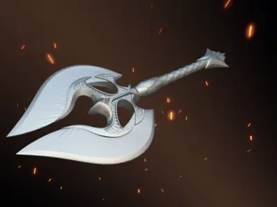 Glass axe Skyrim series 3D model