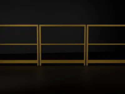 Industrial railing Low-poly 3D model