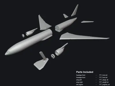 Boeing 777-300ER 3D print model