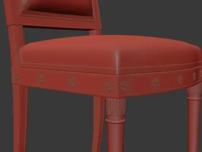 Antique Empire chair XIX 3D model