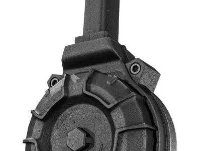 Glock 17 And 19 Drum Magazine Low-poly 3D model