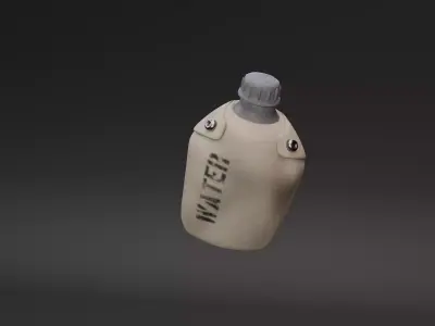 Military Water Canteen Free low-poly 3D model
