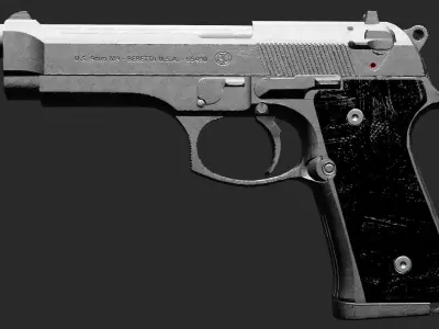 Hand gun Low-poly 3D model buy