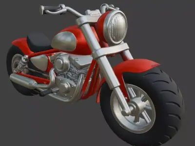 Cartoon Red Motorcycle 3D Model 3D model order