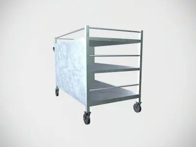Bench Trolley Double Decker Low-poly 3D model