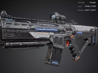 Futuristic Gun 3D model get