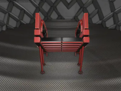 Sci-Fi Stairs -  4 - Red Version  Low-poly 3D model