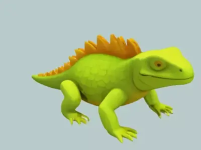 green cartoon dinosaur 3D model