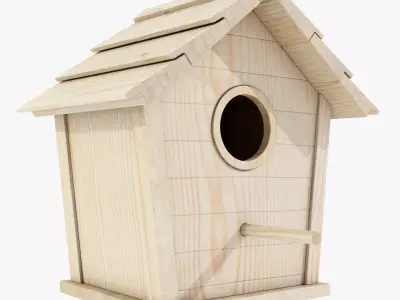 Wooden Birdhouse 3D model