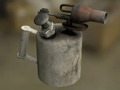 Blowtorch - Game Ready gas canister Low-poly 3D model