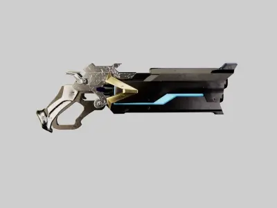 Futuristic Gun-Sci-Fi 3D Gun for Games 3D model