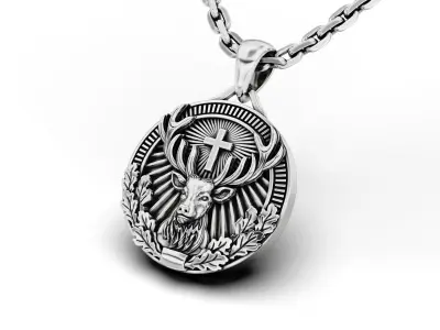 St Hubertus Signet Pendant 3D print model